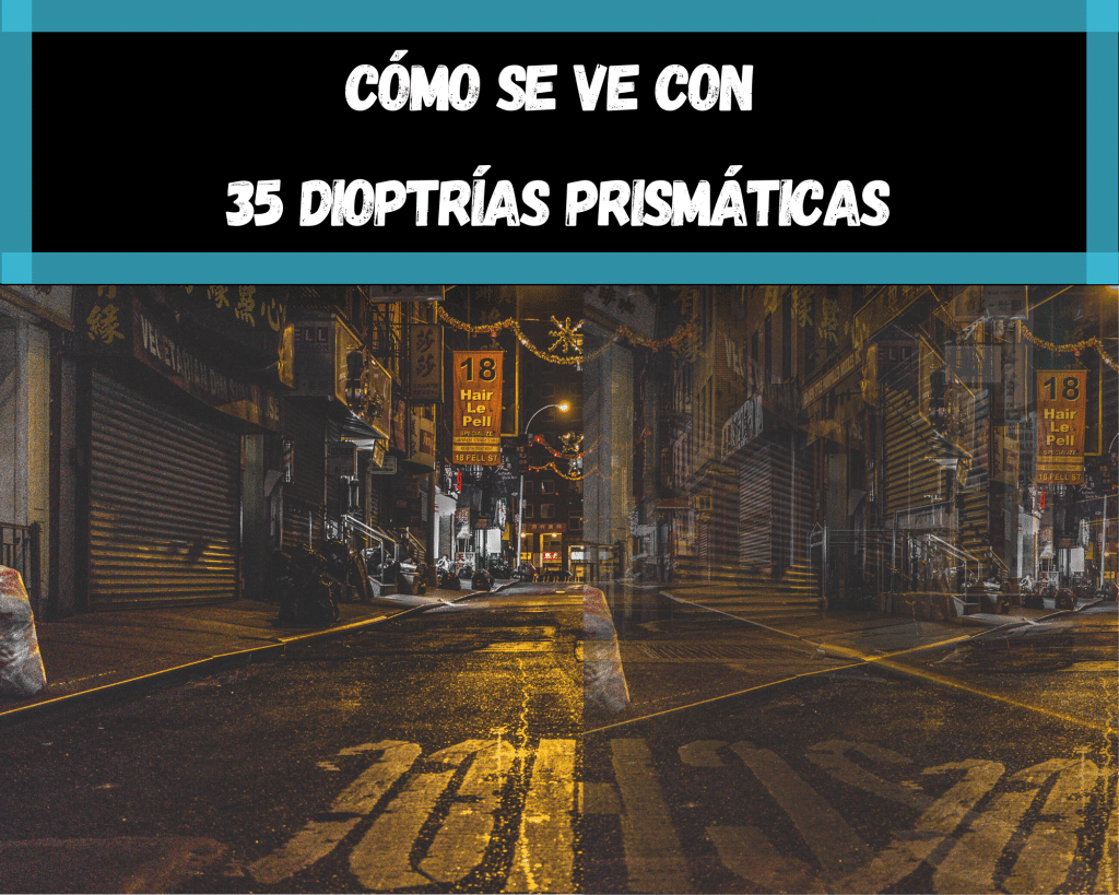 Récord de dioptrías prismáticas 2 Tratamiento para la diplopia sin ejercicios a base de prismas oftálmicos. La cantidad de dioptrías prismáticas define la distancia de la desviación.
